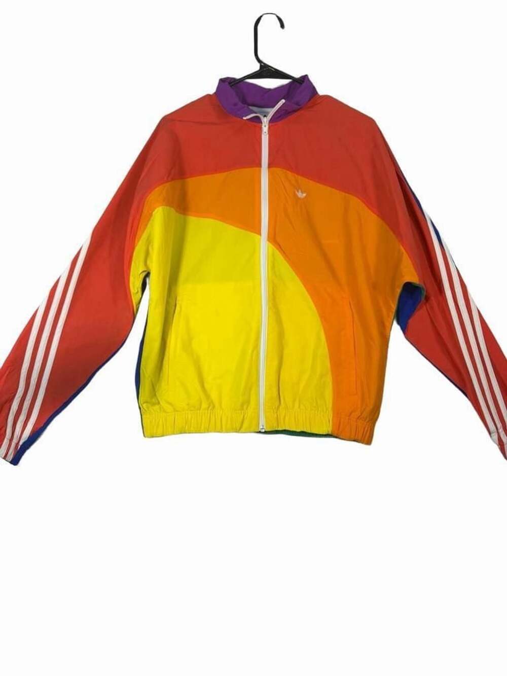 Adidas Original Pride Rainbow Off-Center Jacket Wind Breaker GD0955 Size XL